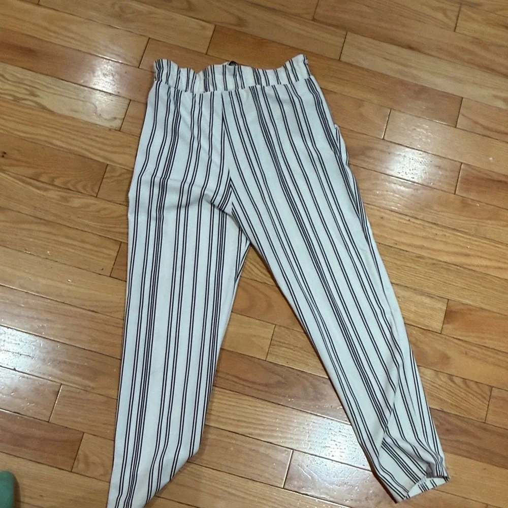 Soho Apparel Women’sStriped Chinos in Black and White - Picture 4 of 4